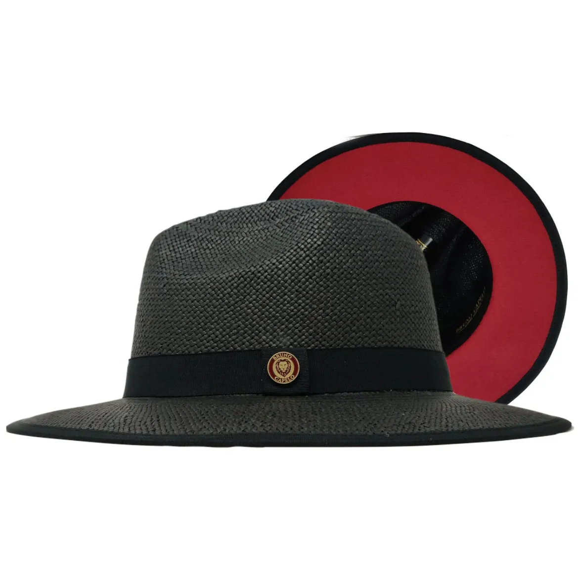 Kingdom Color Bottom Wide Brim Straw Fedora by Bruno Capelo