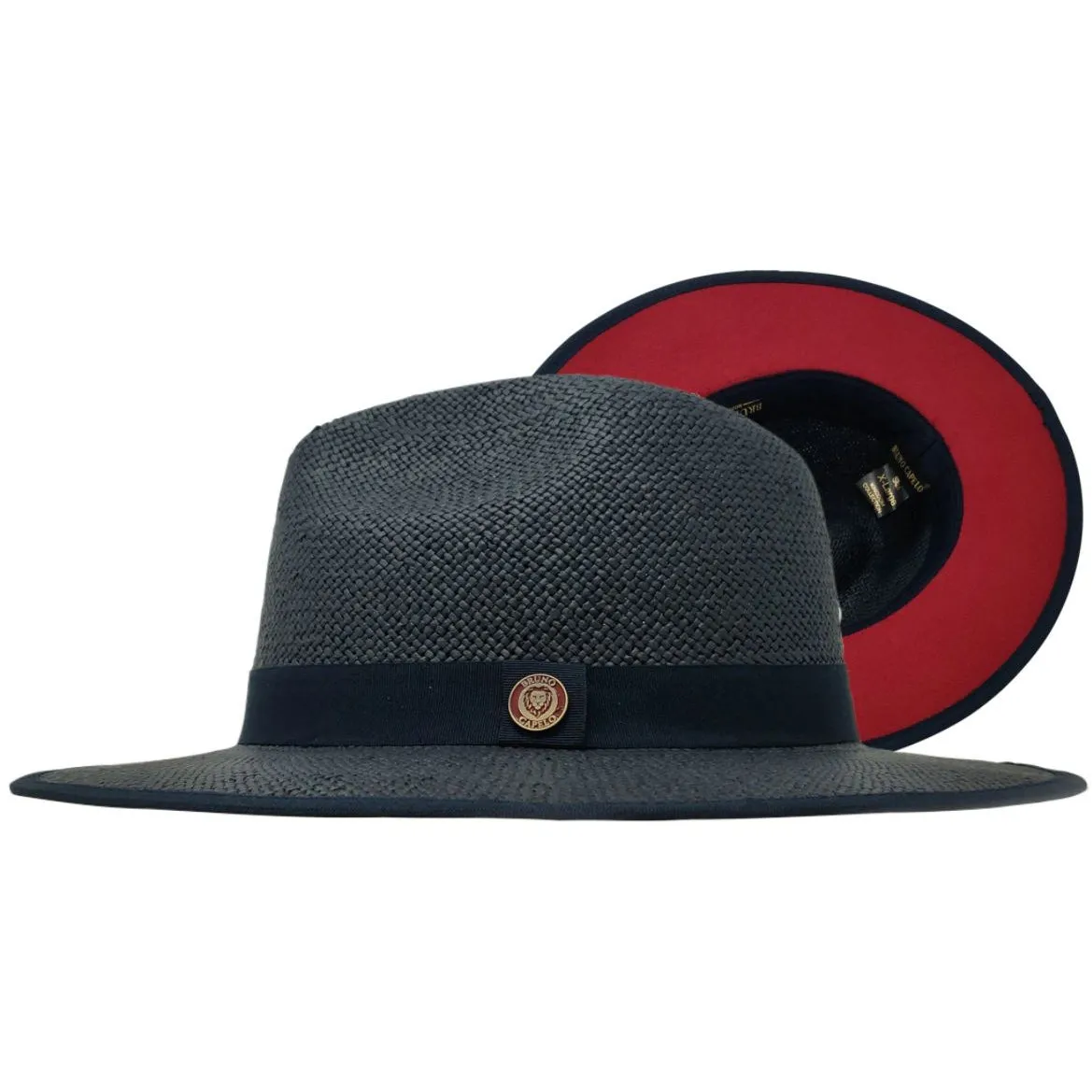 Kingdom Color Bottom Wide Brim Straw Fedora by Bruno Capelo