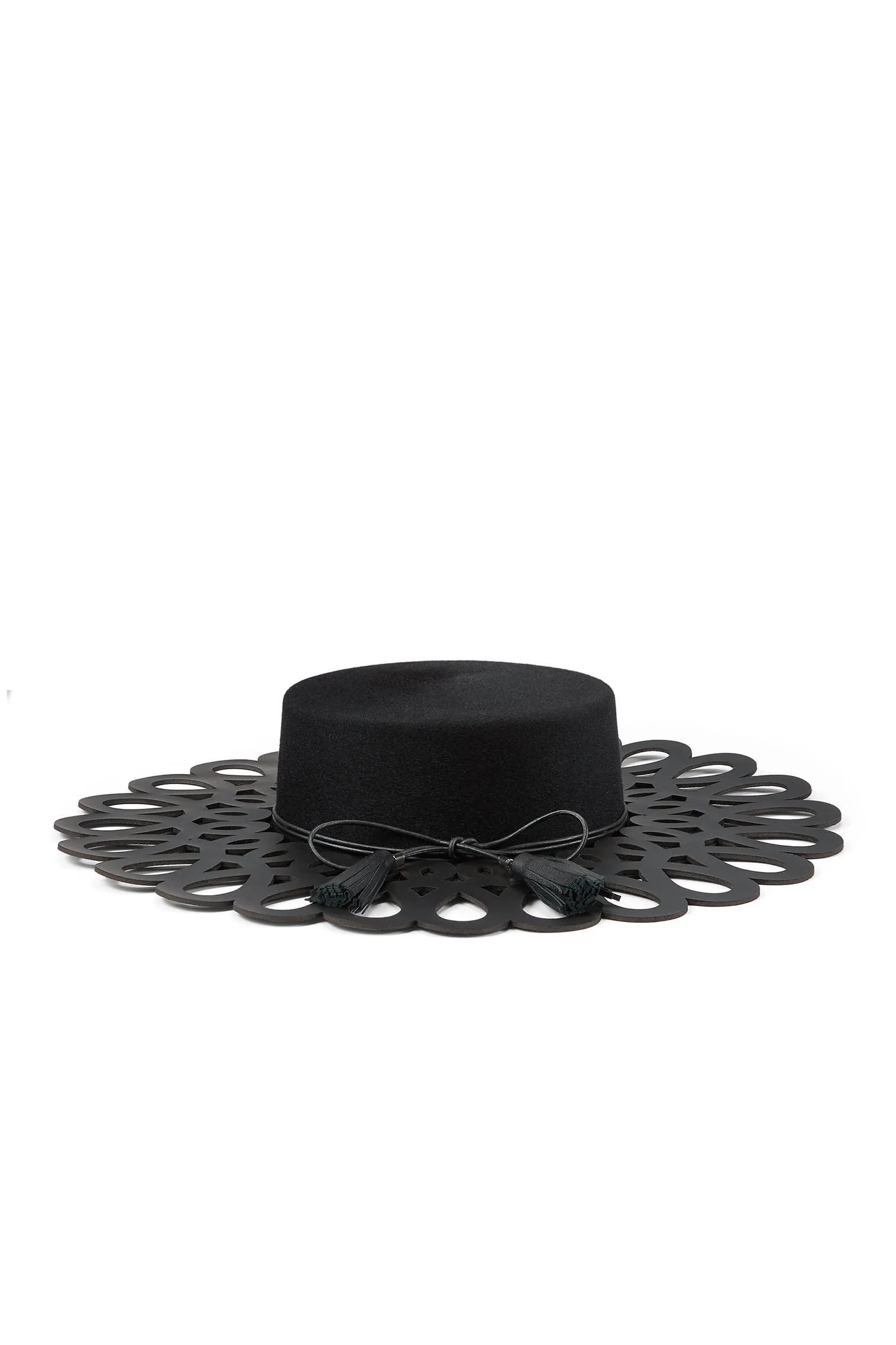 Knot Garden Black Boater Hat