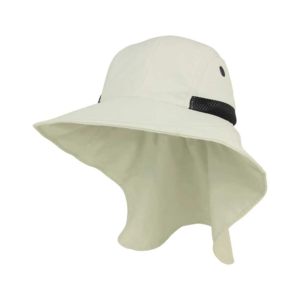 Ladies' Nylon Wide Brim Flap Cap