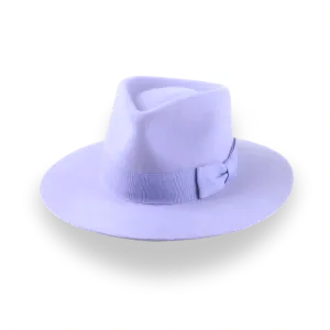 Lavender Flat Brim Fedora in Premium Fur Felt | The Solo