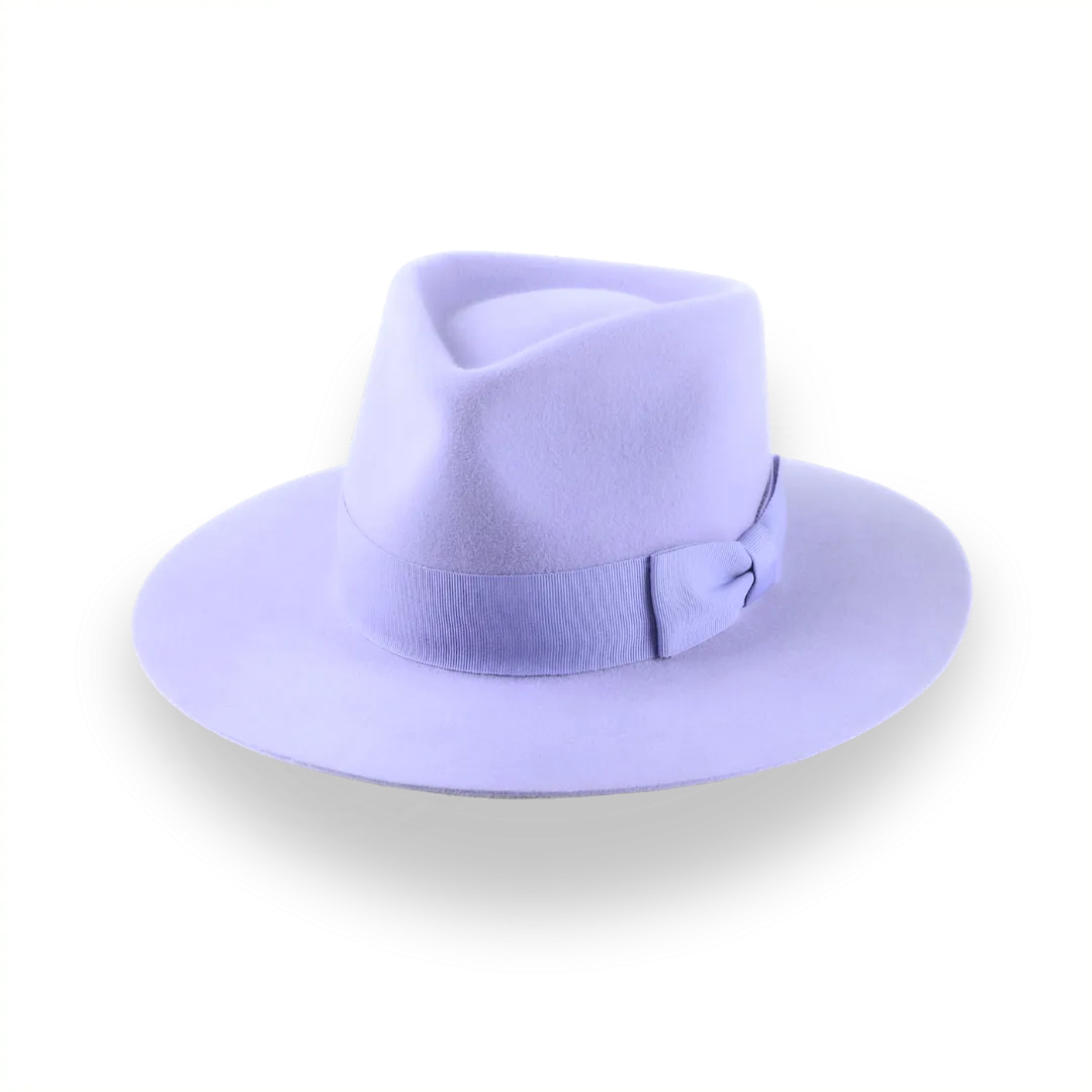 Lavender Flat Brim Fedora in Premium Fur Felt | The Solo