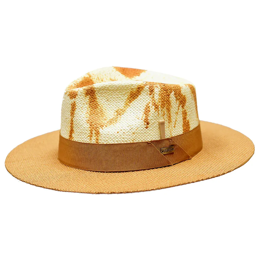 Lux Two-Tone Wide Brim Straw Fedora by Bruno Capelo