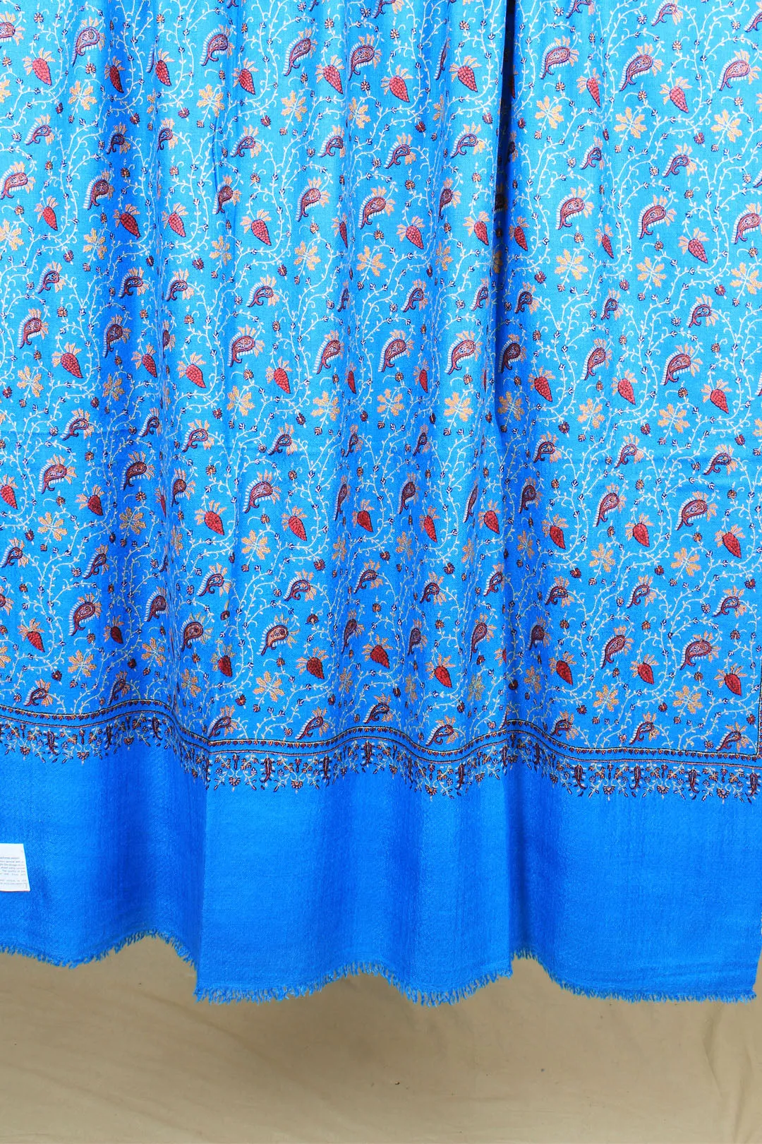 Maanyata Imperial Blue Sozni Jaali Embroidered Pashmina Shawl