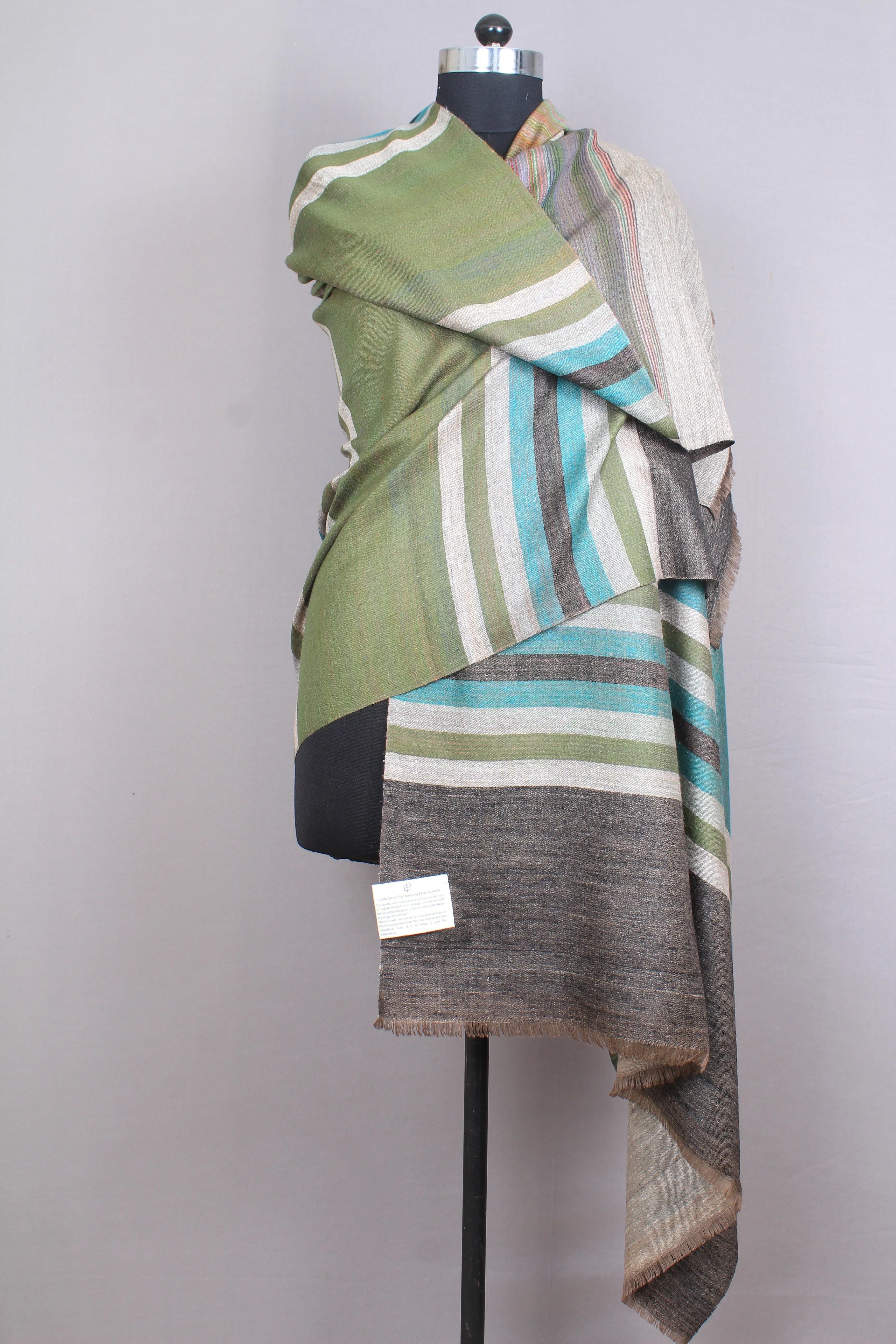 Mallory Multi Colour Strips And Reversible Cashmere Shawl