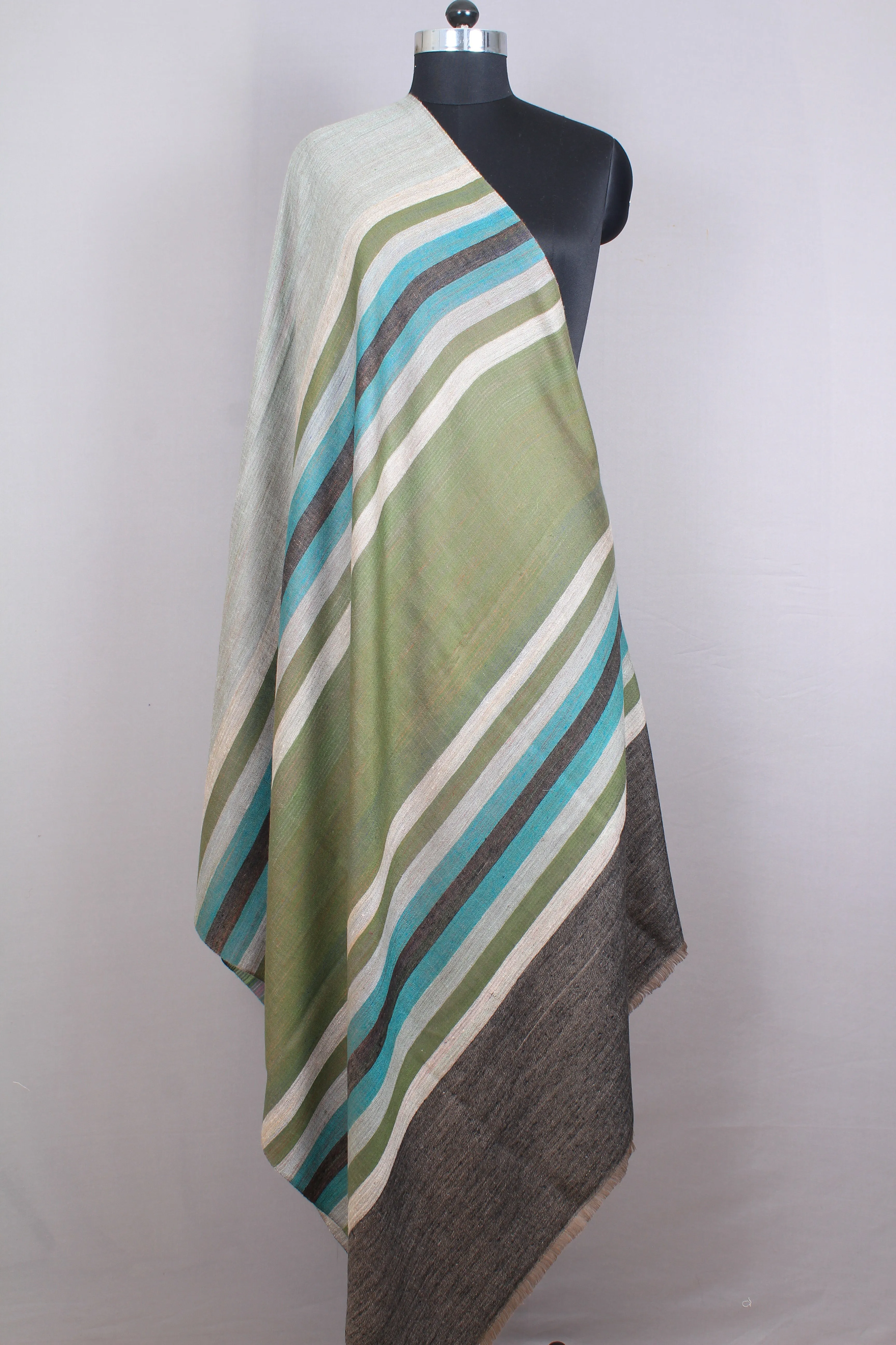 Mallory Multi Colour Strips And Reversible Cashmere Shawl