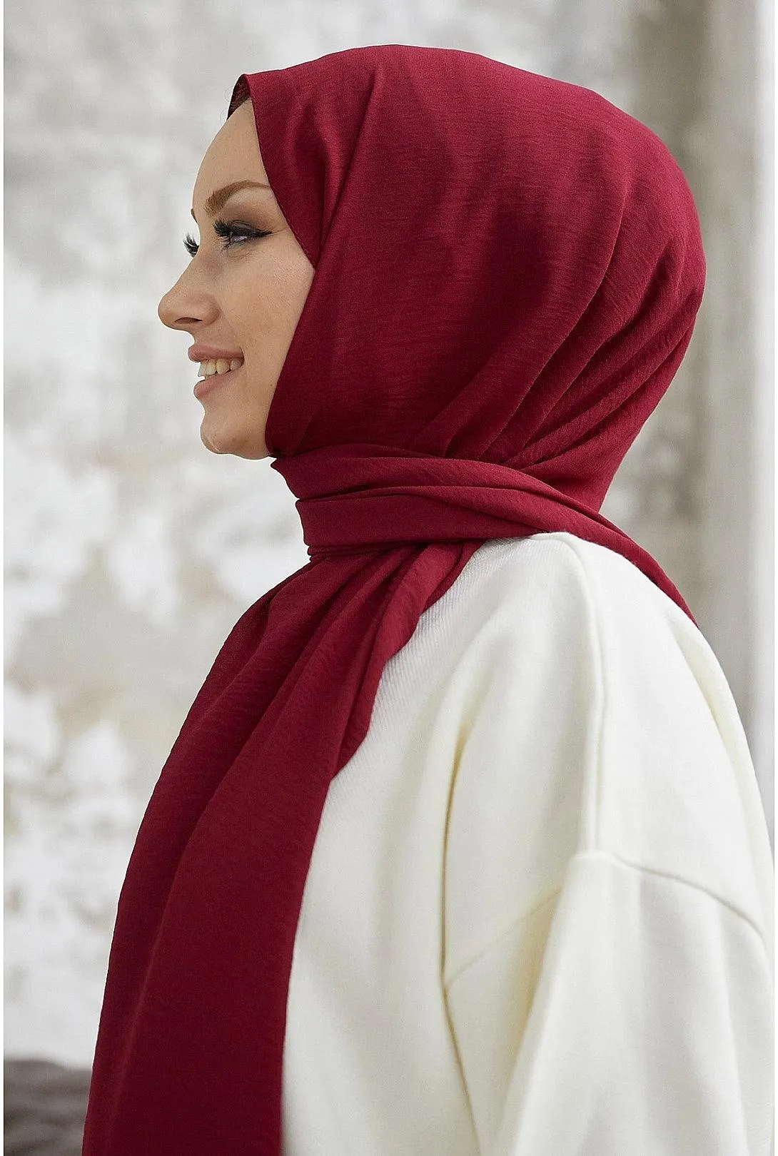 MDS Riva Jazz Shawl - Claret Red | Elegant Jazz Wrap Shawl Hijab Scarf