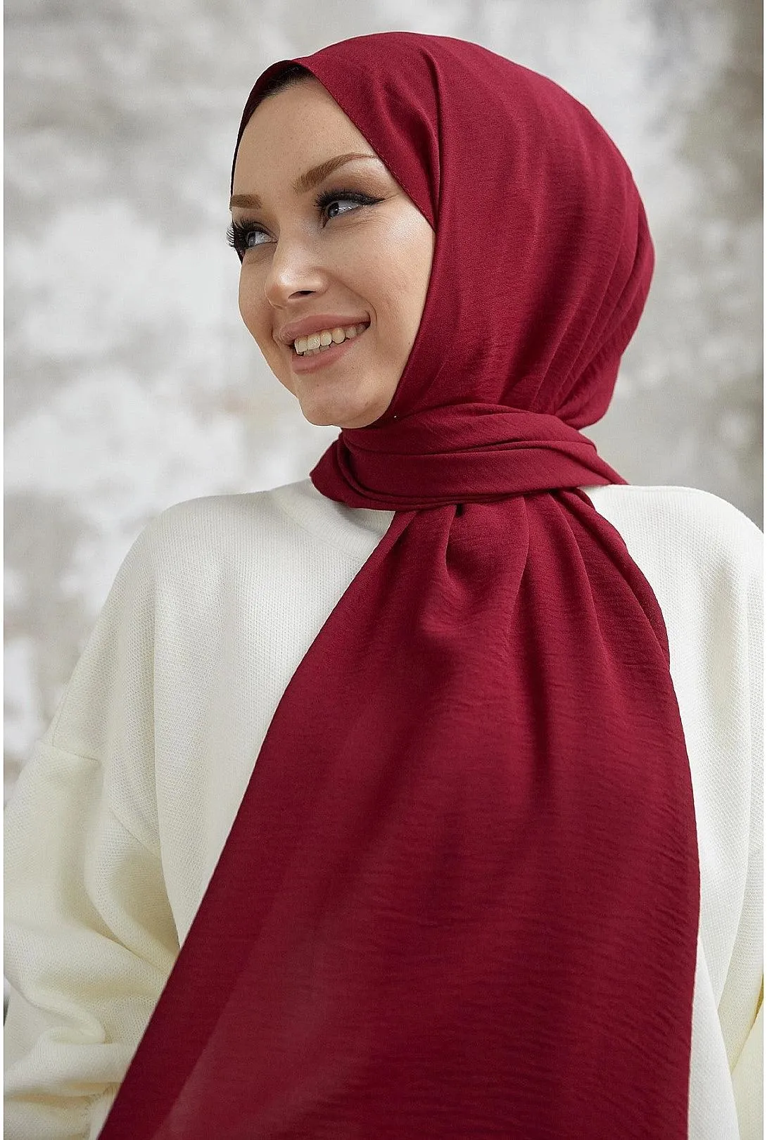 MDS Riva Jazz Shawl - Claret Red | Elegant Jazz Wrap Shawl Hijab Scarf