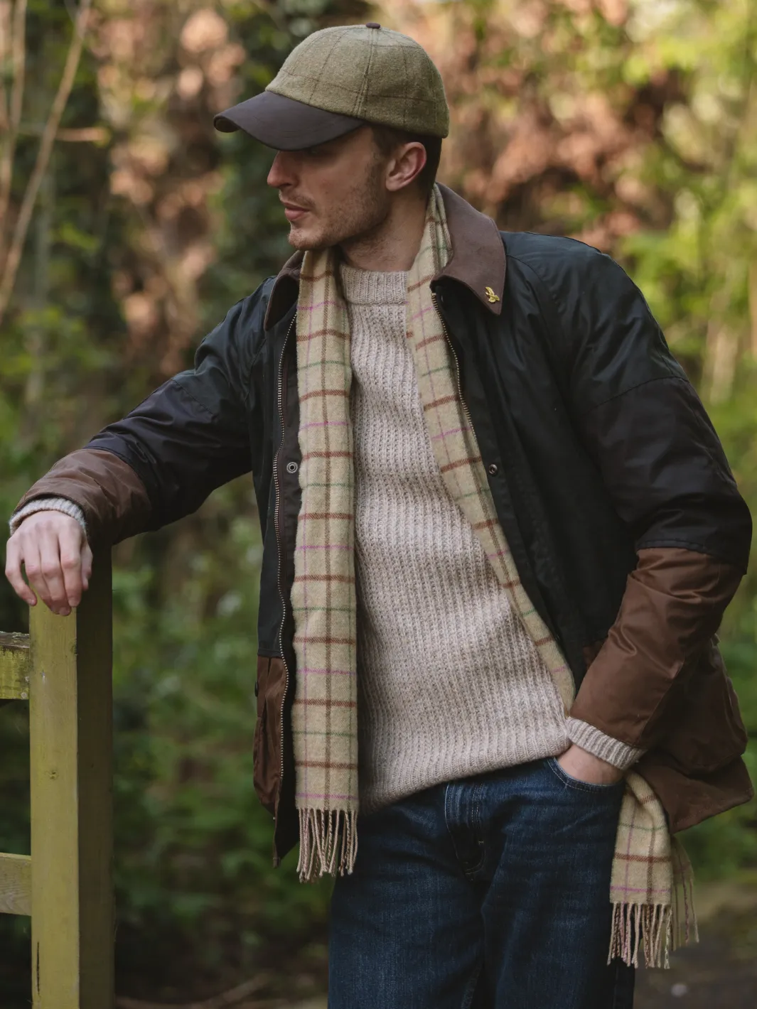 Mens Baseball Cap - Sand Tweed