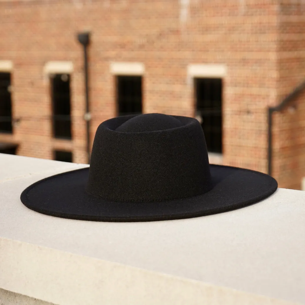 Milan Plain Bolero Hat - Black