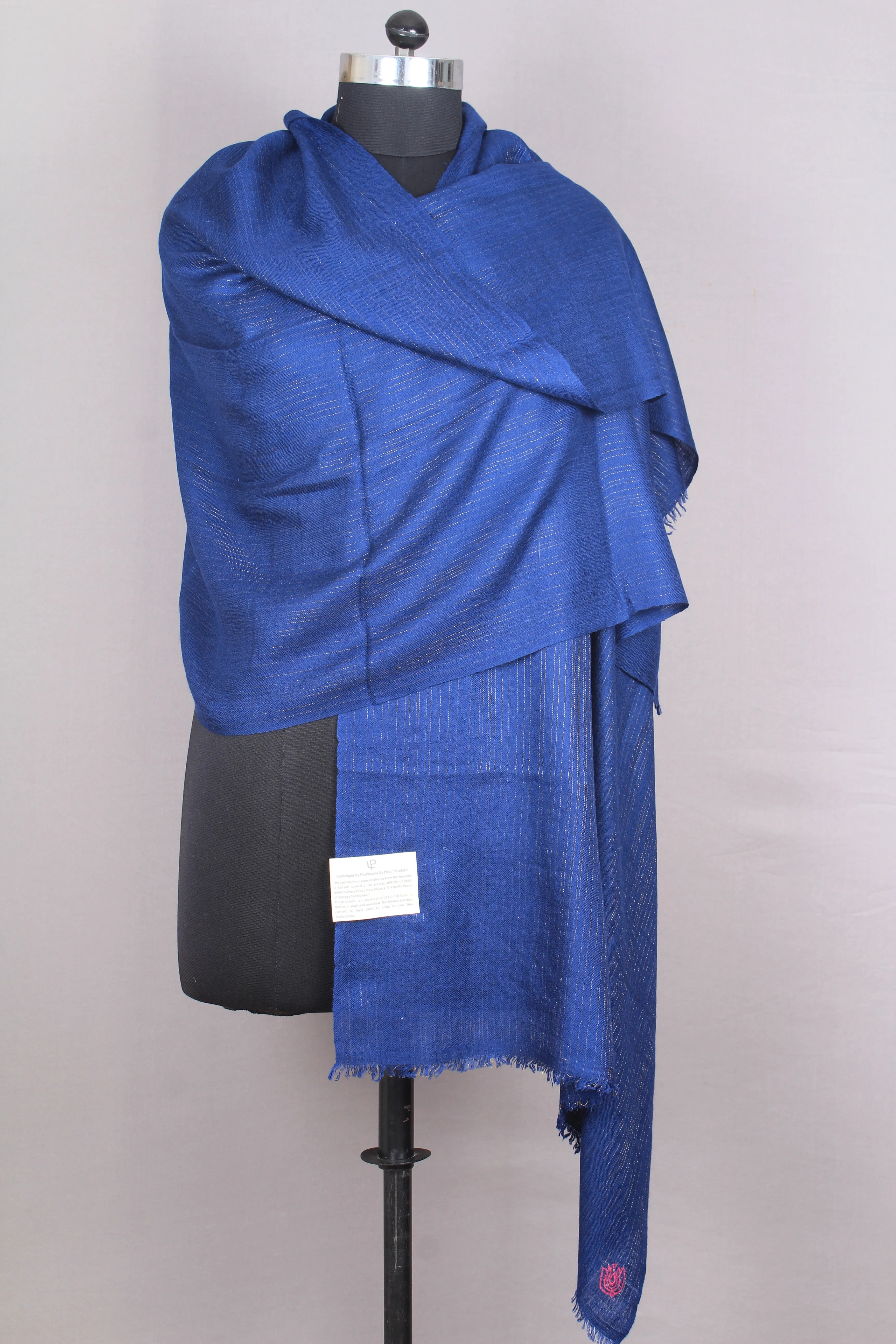 Milliana Sapphire Blue Metallic Cashmere Stole