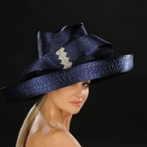 NA1061- Elegant wide brim ladies dress hat