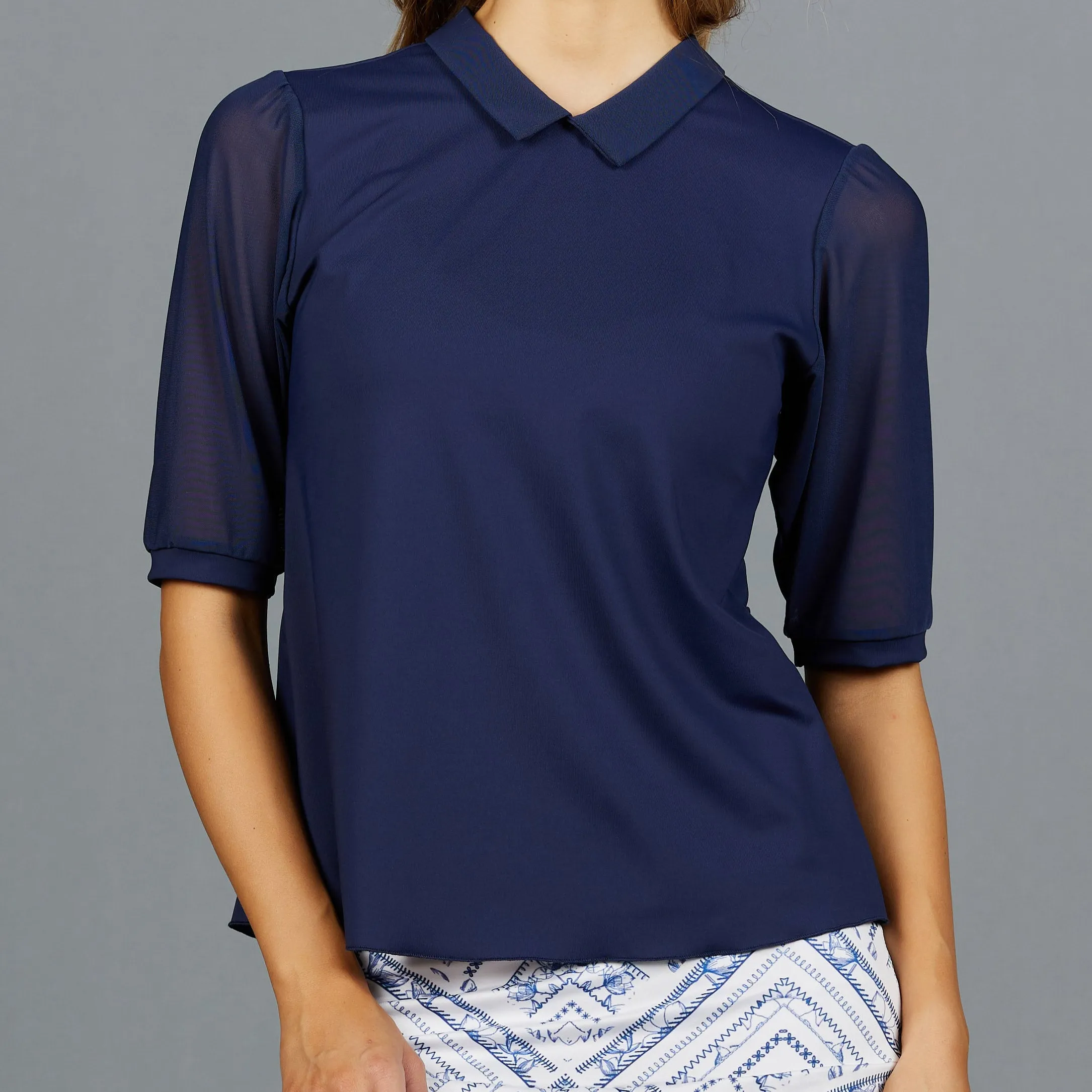 Navia Preppy Collar Top (navy)