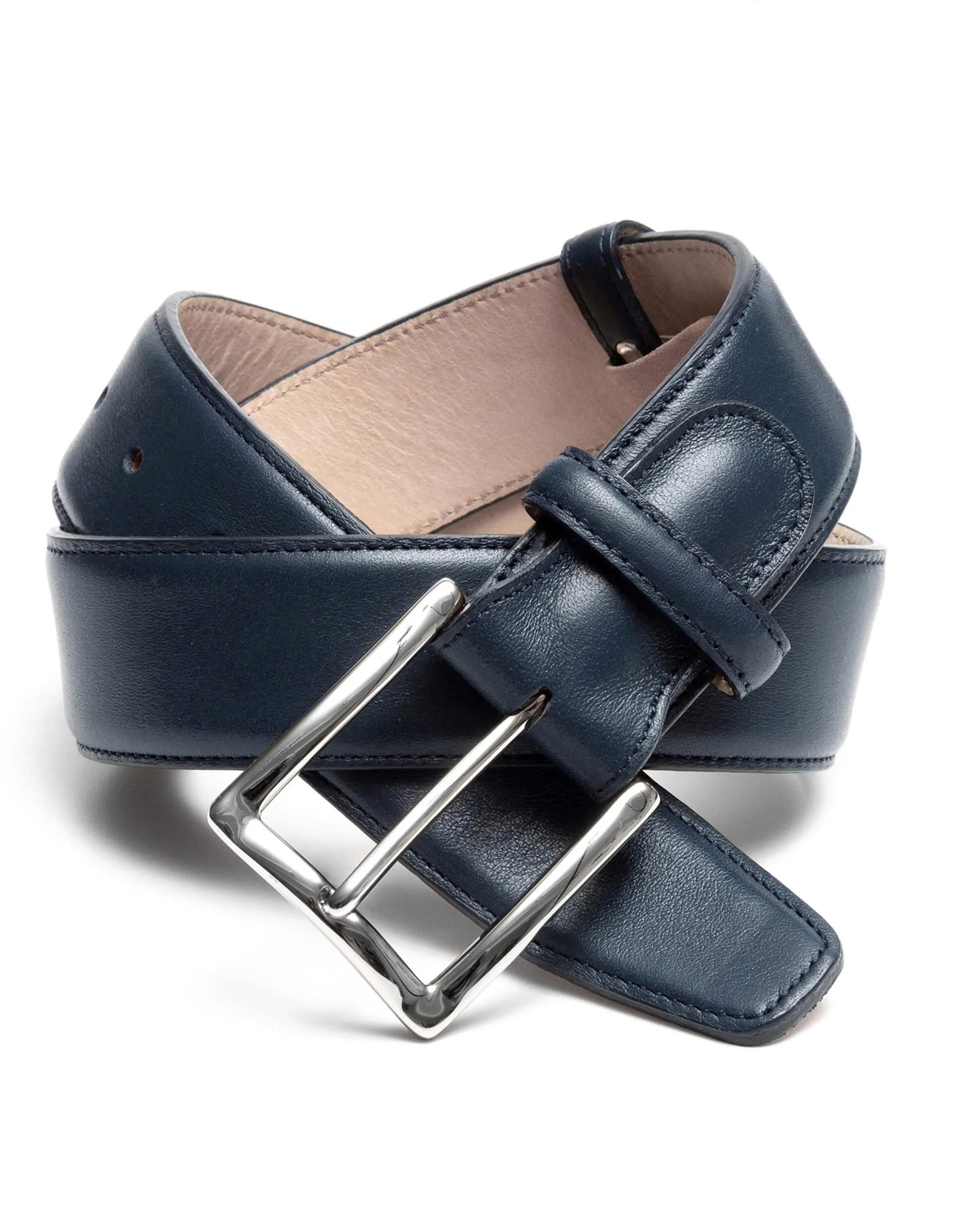 Navy Leather Belt