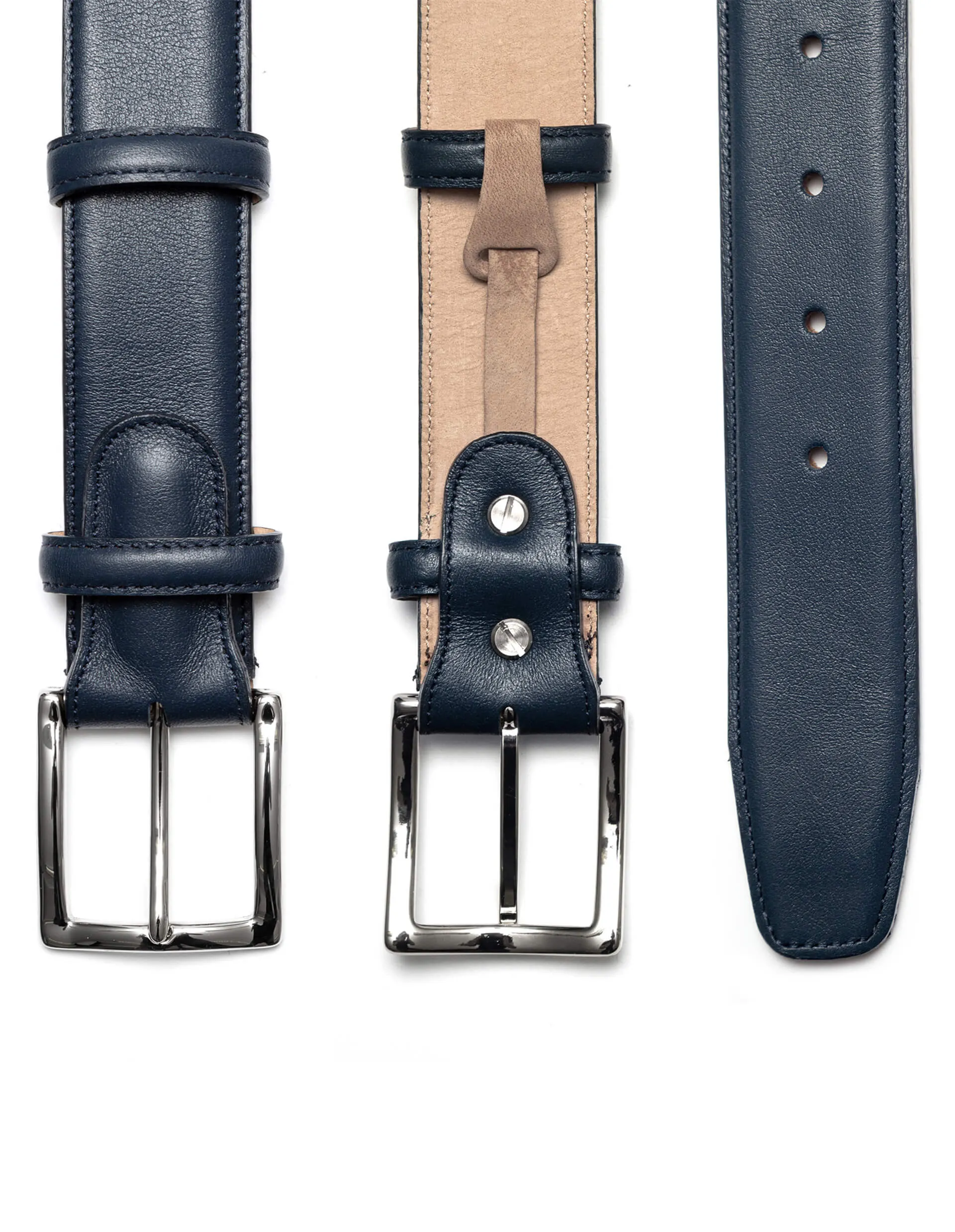 Navy Leather Belt