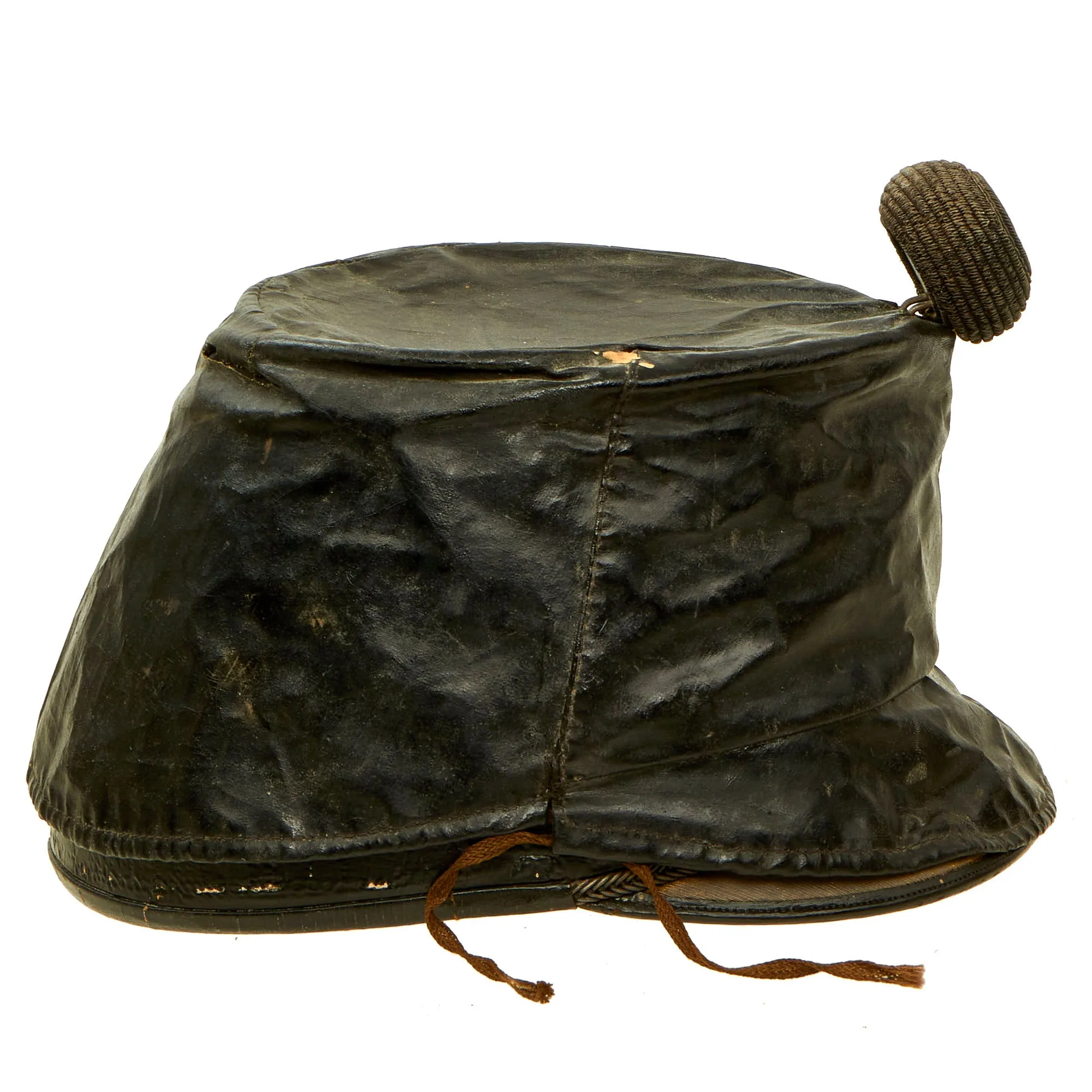 Original 19th Century Imperial Austrian Infantry Officer Shako With Cockade, Rain Cover and Chinstrap - Size 56 ½