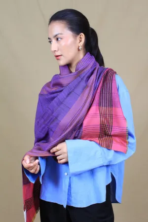 Qainaat Strips & Check Cashmere Stole