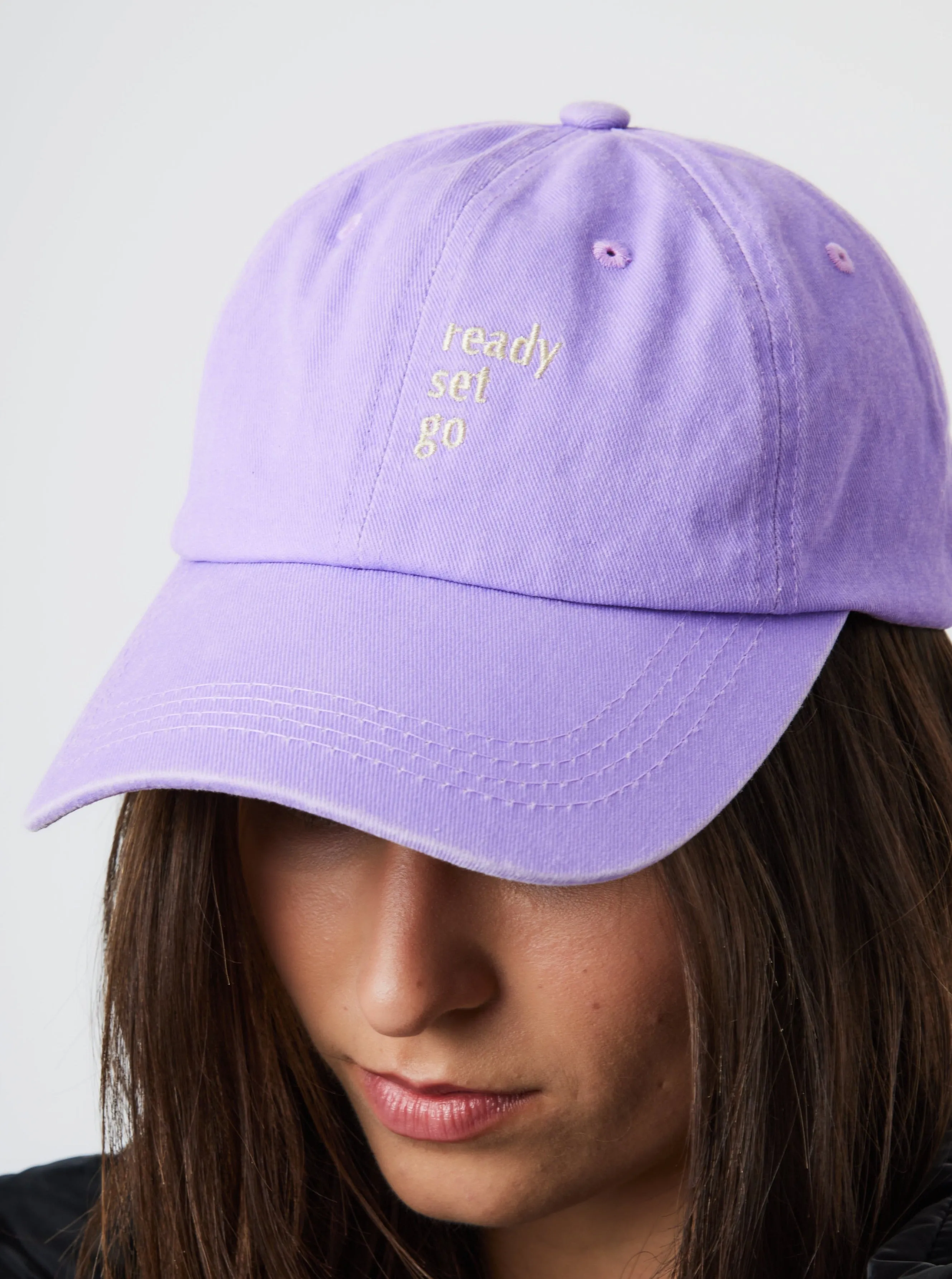 Ready Set Go Baseball Cap in Lilac