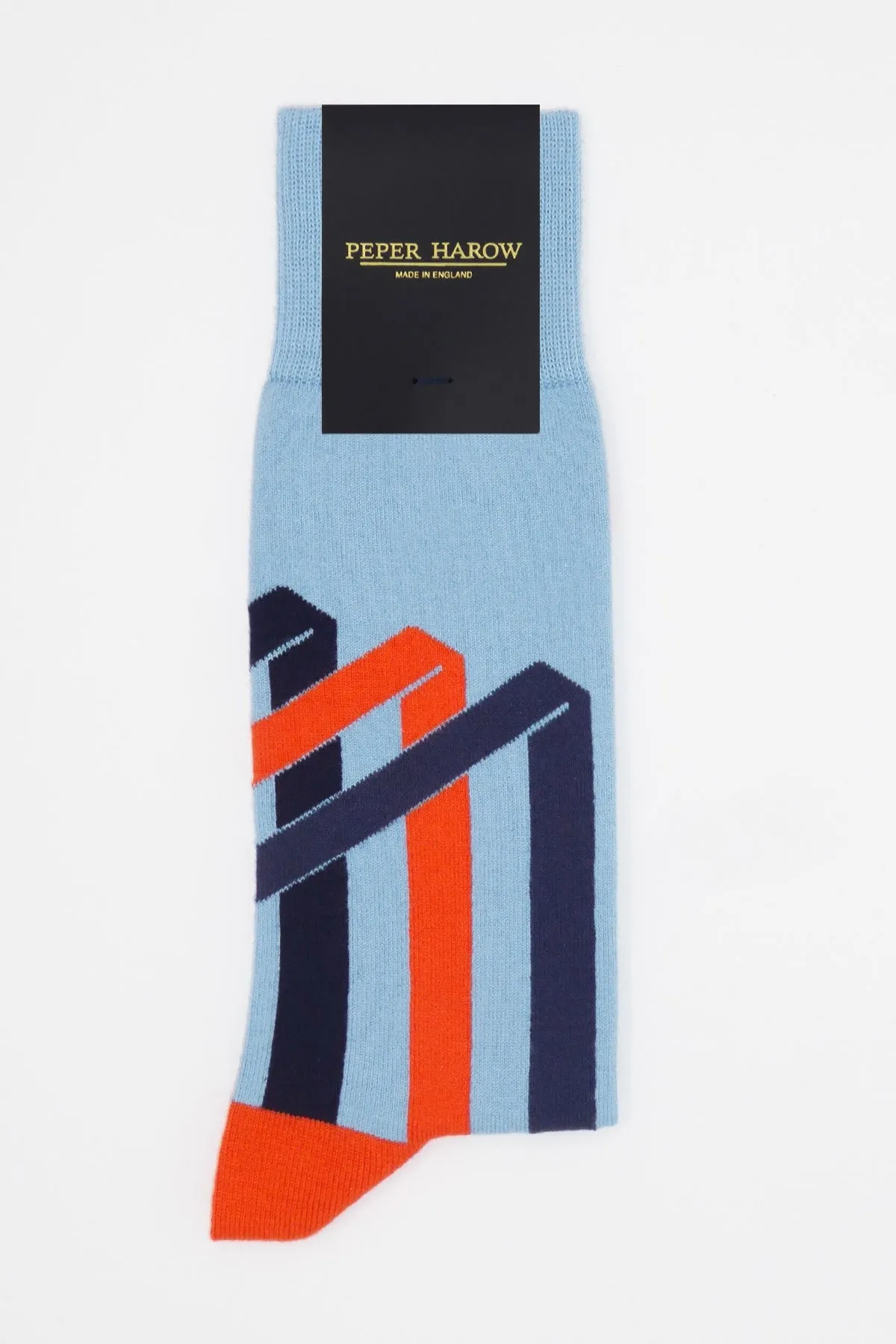 Ribbon Stripe Men's Socks - Sky