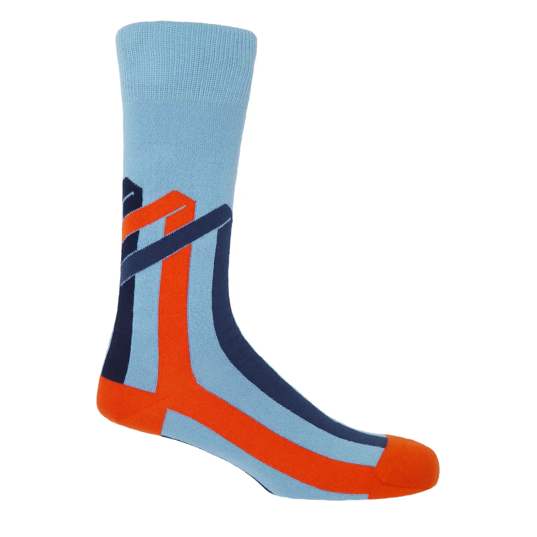 Ribbon Stripe Men's Socks - Sky