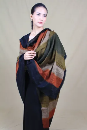 Sadakat Reversible Zari Multi Coloured Ikat Cashmere Shawl