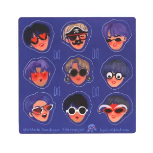 Seokjin Sunglasses Sticker Sheet