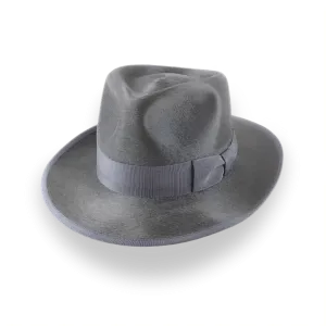 Smoke Grey Sleek Silk Finish Fedora Hat for Men | The Oliver