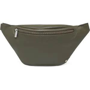 Soft leather bumbag in high quality / 12556 - Olive