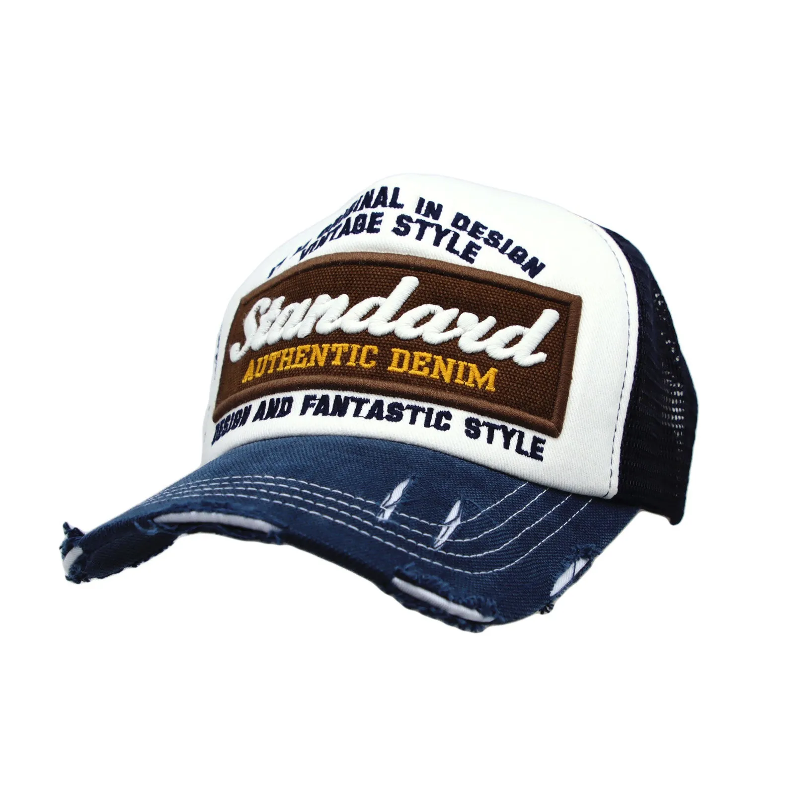 Standard Embroidery Vintage Mesh Trucker Baseball Cap KR11346