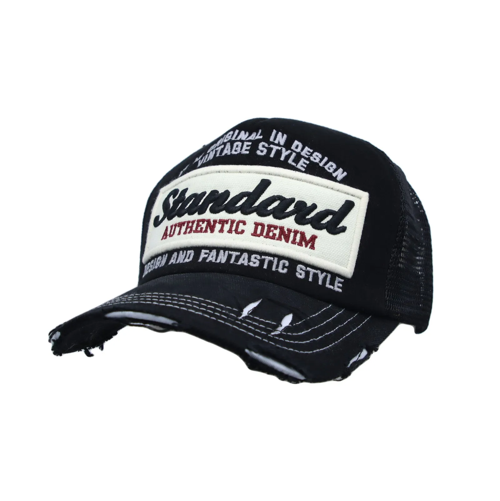 Standard Embroidery Vintage Mesh Trucker Baseball Cap KR11346