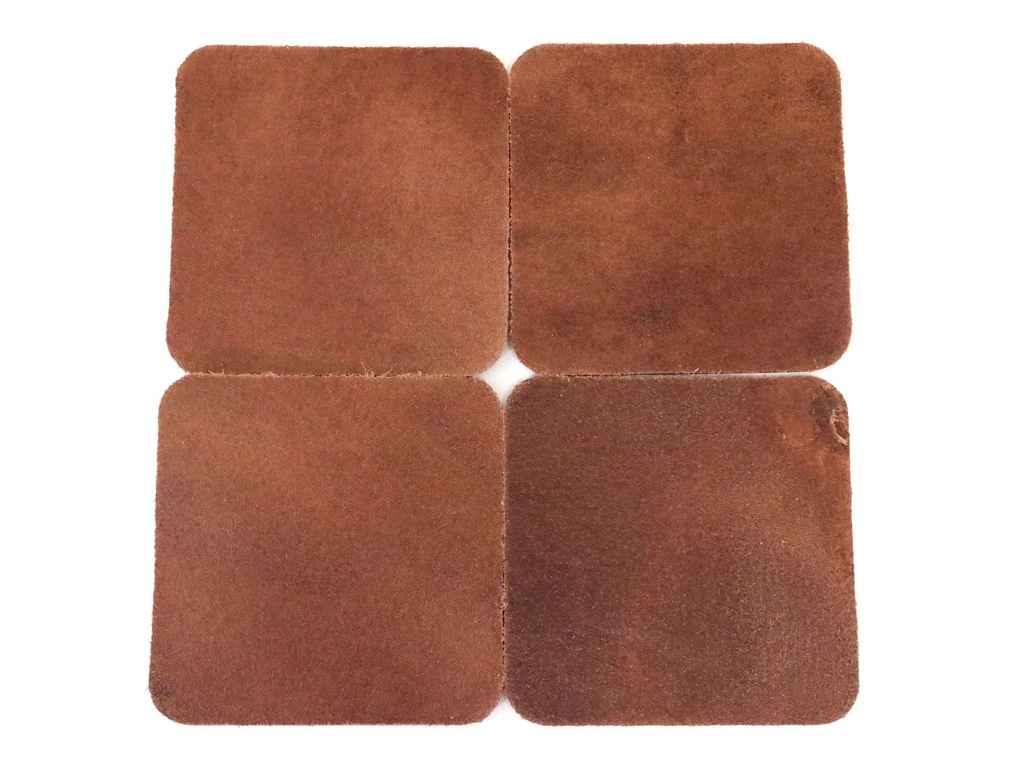 Tan Vintage Glazed Square Water Buffalo Leather, Square Coaster Shapes, 4"x4"