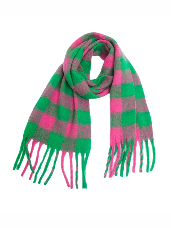 Thick Keep Warm Plaid Tasseled Shawl&Scarf