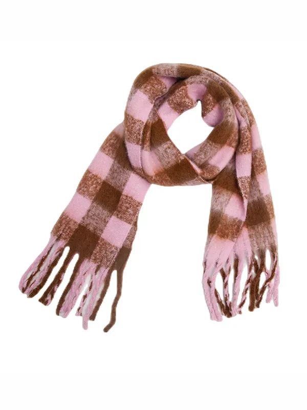 Thick Keep Warm Plaid Tasseled Shawl&Scarf