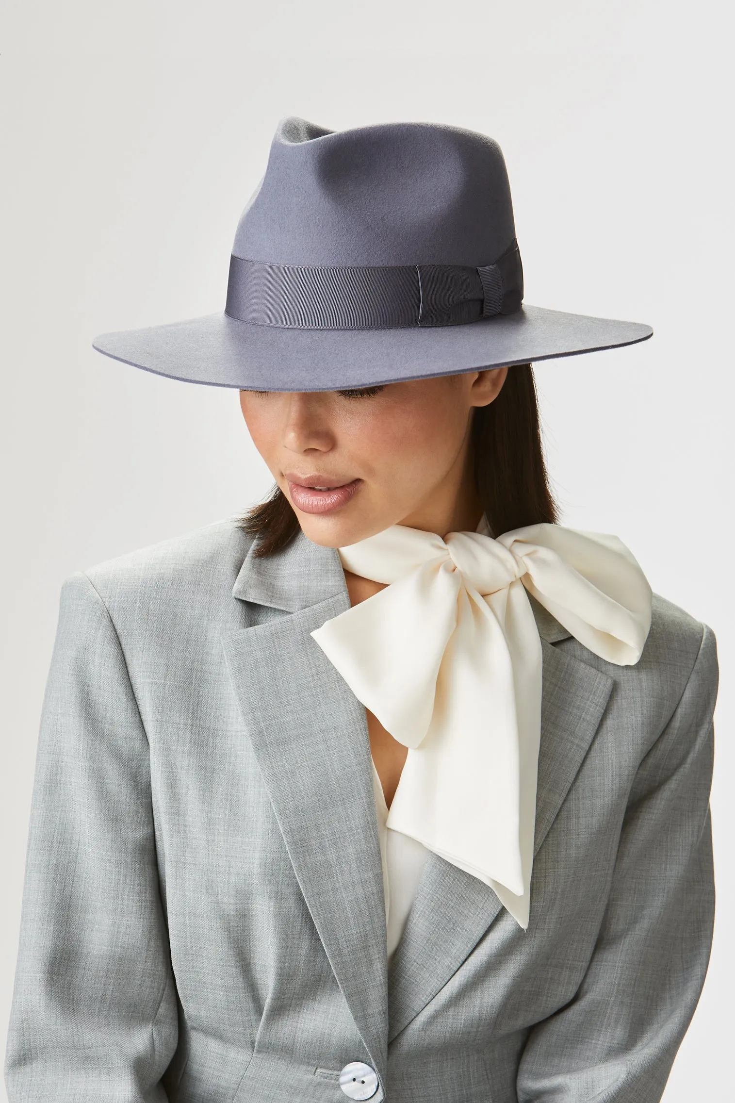 Toni Blue Flat-Brim Fedora