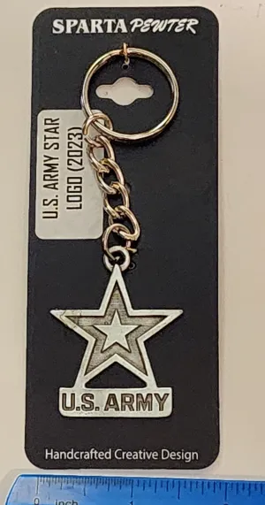 U.S. Army Star Logo Pewter Keychain