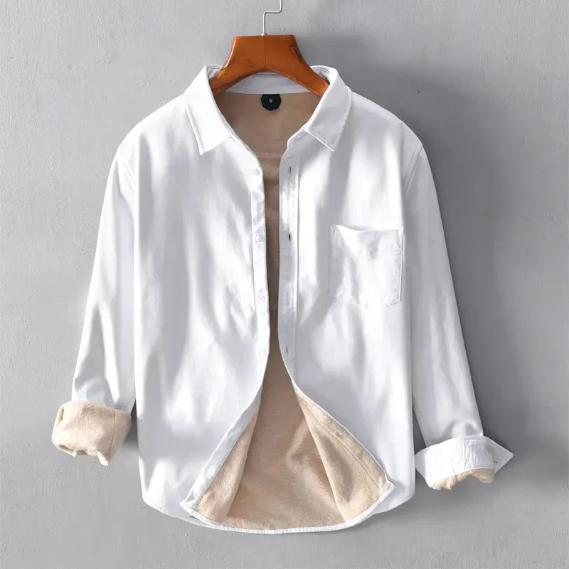 Warm Shirt Jacket Casual Plus Velvet Thick Long Sleeves