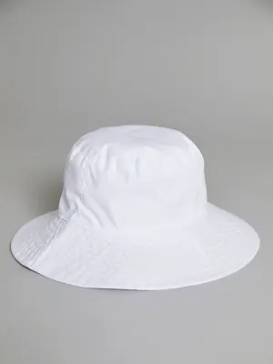 White Wide Brim Cotton Summer Hat